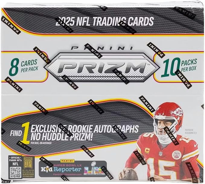 2025 Panini Prizm Football No Huddle Trading Card Box (2 No Huddle Prizm Autographs Per Box)