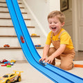 Flexible Race Track 15 Ft Starter Set Flex Tracks for Kids 3+ with Strong Suction Cups Flexible Car Race Ramp Track Compatible with Hot Wheels and Diecast 1/64 Cars Portable Rolls Up Race Tracks