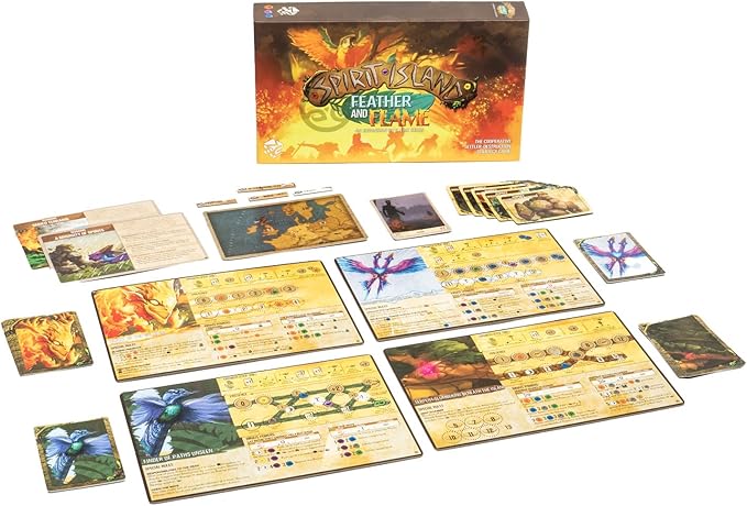 Greater Than Games | Spirit Island: Feather &amp Flame | Cooperative Strategy Board Game Expansion | 1 to 4 Players | 90+ Minutes | Ages 14+