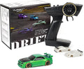 Turbo Racing 1:76 Scale Drift RC Car Table Racing 2.4GHZ Remote Control Mini Model Car with Gyro Full Proportional RTR for Adults Toys (C64-Green)