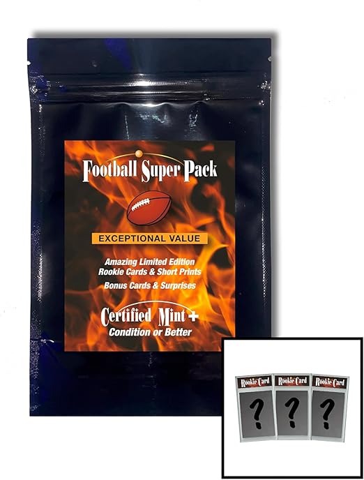 Football Certified Mint 3-Card Mystery Pack featuring Top Draft Picks All-Pros Rookies of the Year &amp MVPs