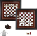 Wall Mounted Board Games Classic Checkers Game Strategy and Fun Games Art Decor for Home Checkers Board Game Magnetic Hanging Checkers and Chess Wooden Board Games (Checkers and Chess)