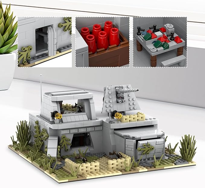 WW2 Military Battle Fort Building Block Set(928PCS). Suitable for Secondary Creation.Build Different Combat Buildings.