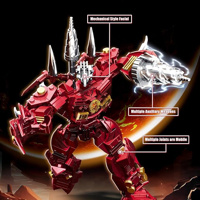 HIGH GODO Red Drill Mech Robot Building Blocks Set Toilet Upgraded TV Figure Mech Model Building Kit Cool Creative Robots Toys Gift for Teens Adults 437 Pieces