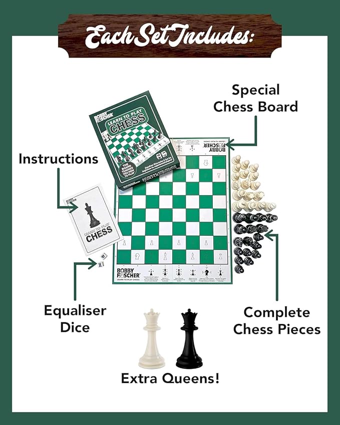Bobby Fischer® Learn to Play Chess Set Board Game (12 Count)