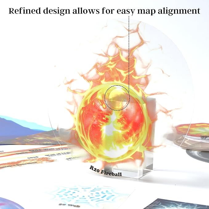 Upgrade AOE Spell Effects Templates for D&ampD 5E - Set of 30 PVC Area of Effect Damage Markers for Tabletop Dungeons and Dragons Pathfinder Warhammer RPG Gaming Accessories