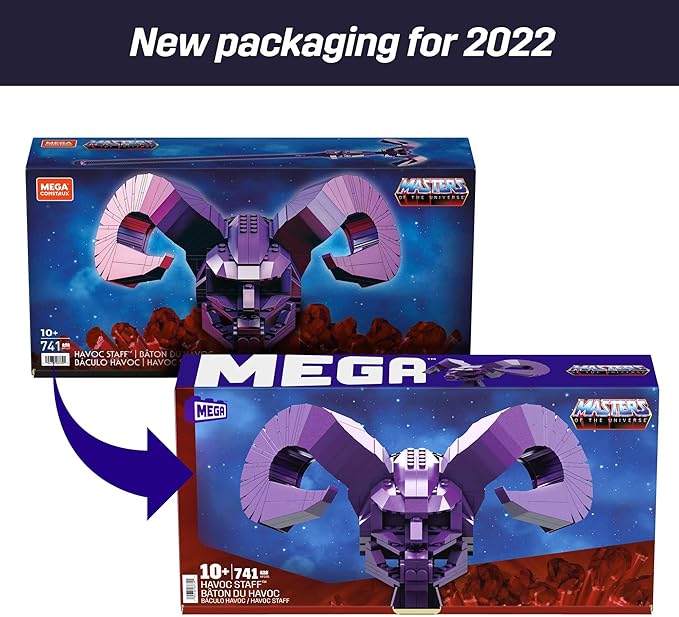 MEGA Masters of The Universe Building Set Havoc Staff with 741 Pieces 40 Inches Long for Adult Collectors