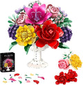 1070Pcs Flower Bouquet Building Set Artificial Fake Flowers Bridal Wedding Building Blocks Botanical Collection DIY Craft for Adults &amp Kids Girlfriend Wife Valentine’s Day Birthday Home Table D