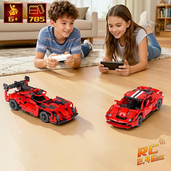 STEM Building Kits for Kids 6-14 5in1 App &amp Remote Control STEM F1/Car/Robot Building Toys Formula 1 Model Car Kits 785 Pcs Robot Building Sets for Kids Erector Sets Gifts for Boys Girls