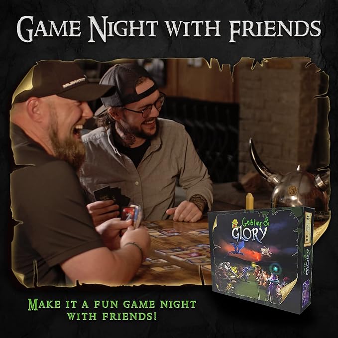 Goblins &amp Glory Strategy Board Game – Fantasy Deck Building Adventure with Heroes Monsters &amp Quests – Fun Card Game for Adults &amp Teens Ages 14+ 3–5 Players 30+ Minute Gameplay