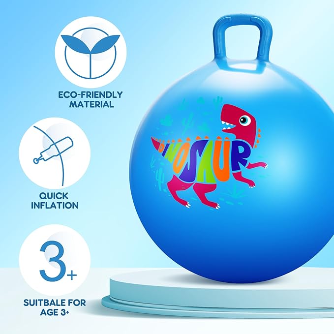 PlayZap Hopper Balls for Kids 3-8 18 Inches Bouncy Ball with Handle 18 Inflatable Bouncing Hopper 45cm Jumping Toys Garden Hopping Toys Girls Boys Gifts