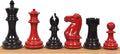 RoyalChessMall-4.1 Pro Staunton Weighted Red &amp Black Painted Wooden Chess Pieces Only Set