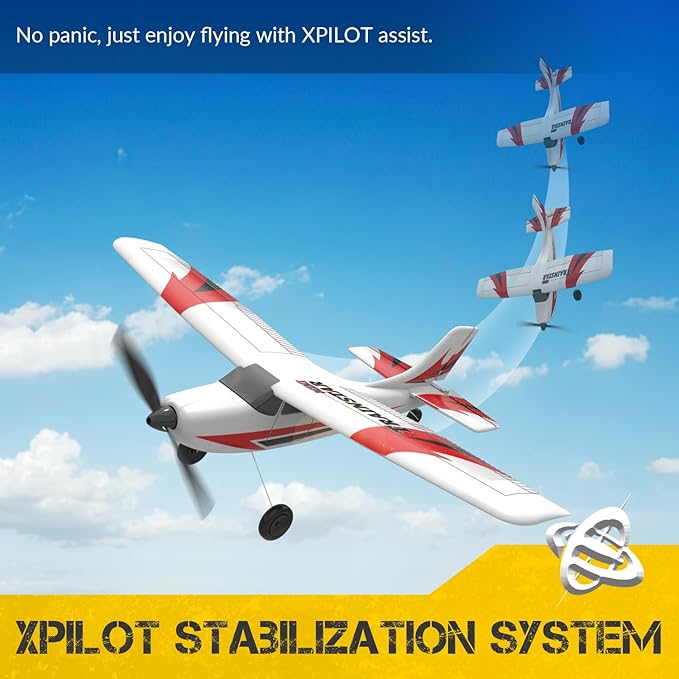 volantexrc RC Plane Trainer 3CH Remote Control Airplane with Prop Saver 6-Axis Gyro Stabilizer &amp 3 Modes to Fly Hobby Radio Controlled Aircraft RTF for Beginners &amp Adults (400mmRed)