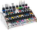 Vallejo - Front Paint Storage Rack for Scale Models and Miniatures | Capacity for 52 Bottles of 18 ml. (0.6 fl.oz.) 8 Bottles of 35 ml. (1.18 fl.oz.) or 60 ml. (2.02 fl.oz.) and 22 Brushes