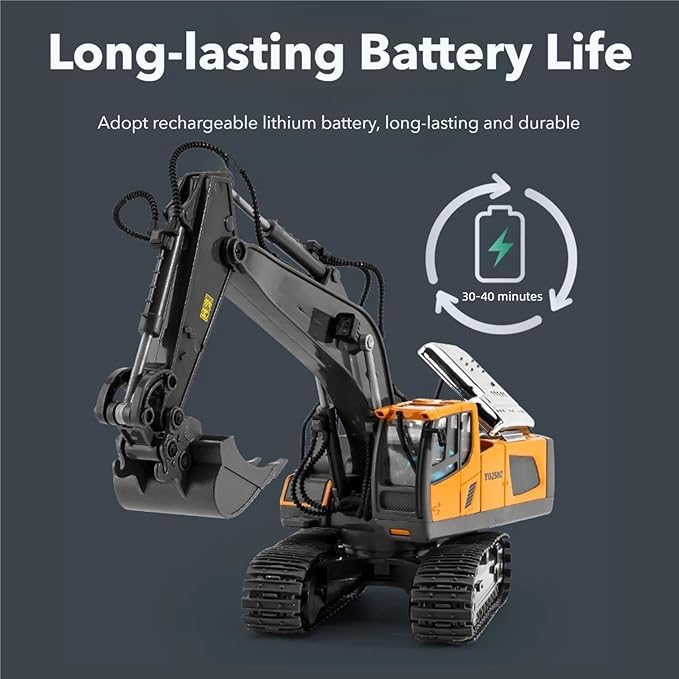 Mudsterz - Mudsterz Trucks Mudsterz Excavator 2.4GHz RC Construction Vehicle with Cool Lights and Real Sounds Realistic Engineering Design Metal Parts Little Builders Big Action (A1+B1+D1)