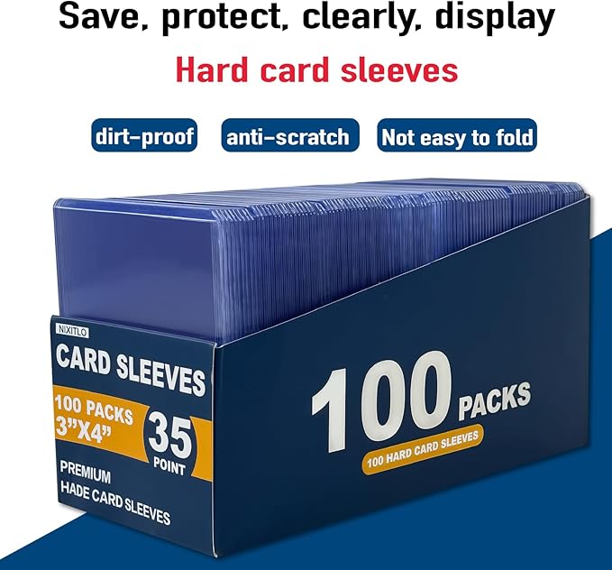 1000 Hard Card Sleeves Card Toploaders for Protection for Baseball Football Premium Top Loaders for Cards Ensuring Safety (1000 Hard Sleeves)