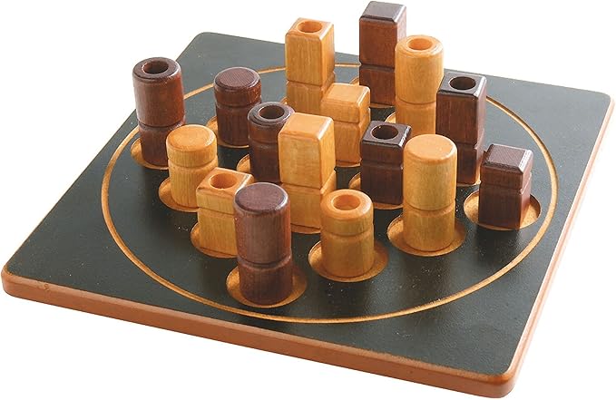 Quarto Mini | Mensa Select Winner | Travel-Friendly Version of The Wooden Abstract Strategy Game for Kids &amp Adults | Family Game Night Favorite | Ages 8+ | 2 Players | 15 Min
