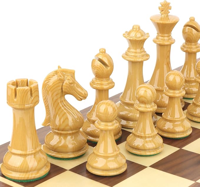High Polymer Weighted Chess Pieces Only - 3.75'' King - Extra 2 Queens Standard Tournament Chessmen for Chess Board Game or Replacement of Missing Pieces (No Board) Storage Bag Included