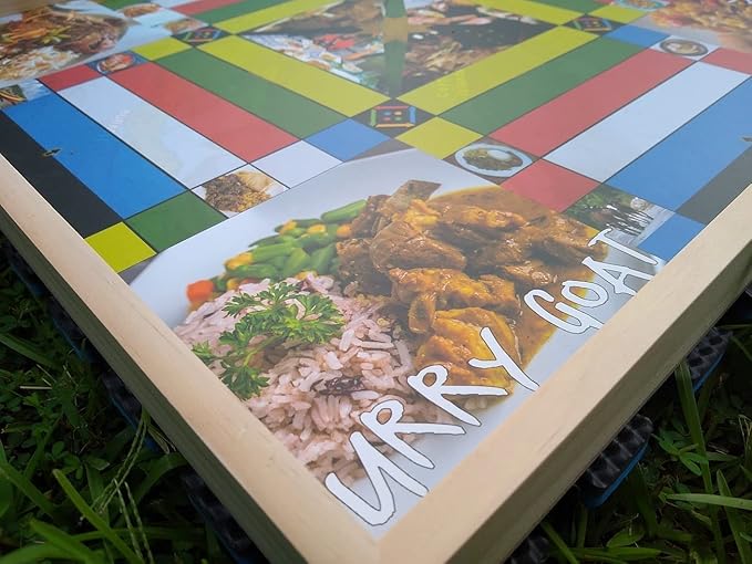 Jamaican Ludo Food Edition (Ludi/Ludy/Loodi) | 24in x 24in Board Game | Family Game Night Activity | Fun Easy Multi-Player Entertainment