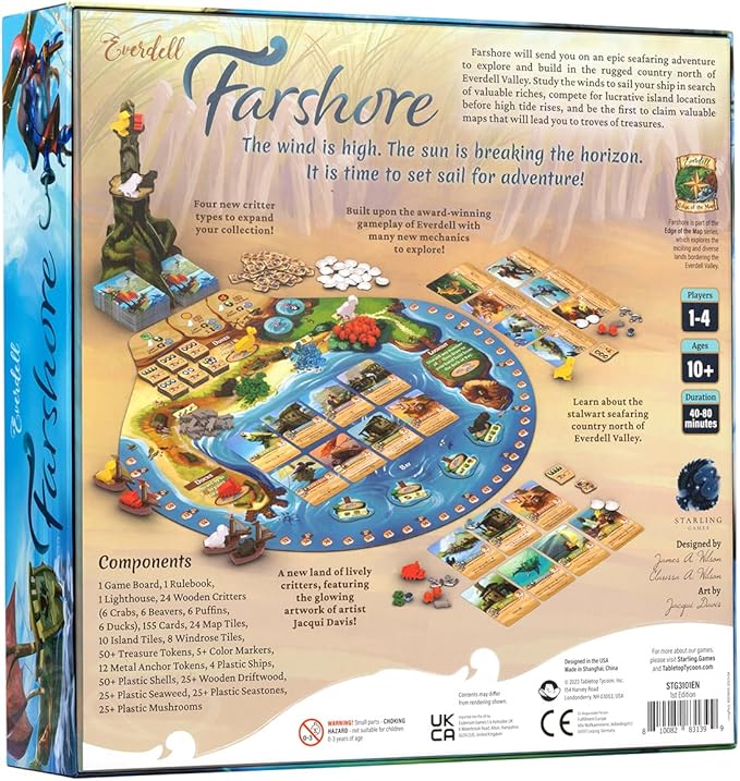 Everdell Farshore Collector’s Edition Board Game | Standalone Strategy Game | 1 to 4 Player Seafaring Adventure in The World of Everdell | Deluxe Components | Age 10+ | Cozy Fantasy Tabletop Game