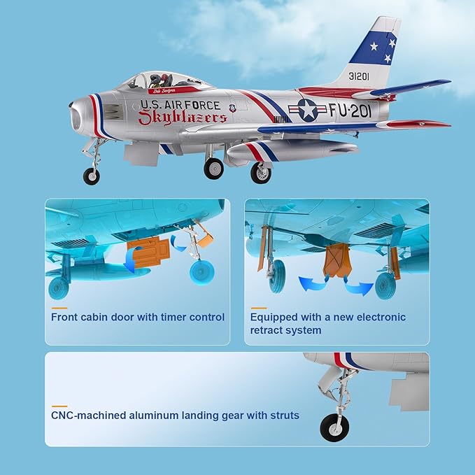 Fms Rc Planes for Adults Remote Control Airplane F-86 The Huff RC Airplane 6CH 80mm Hobby Rc Airplanes PNP (No Radio Battery Charger)