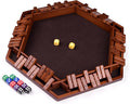 1-6 Players Shut The Box Dice Game 10 Numbers Traditional Wooden Pub Bar Board Gam for Classroom Party or Pub
