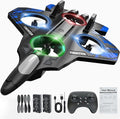 Foam Remote Control Airplanes RC Plane with Light RC Airplane Fighter Jet 360° Flip Stunt Roll Drones for Men RC Airplane (Blue)