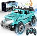 DEERC Remote Control Car with Fog Mist &amp Music 1:16 Remote Control Truck for Boys 2.4Ghz RC Car Toy with 2 Batteries All Terrain SUV Gifts Crawler with Trailer Hitch