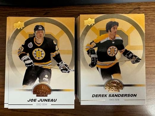 2023-24 Upper Deck Boston Bruins Centennial Hobby Complete Set of 100 Cards - Included in this 100 card set are legeneds and fan favorites Derek Sanderson Tim Thomas Ray Bourque Brad Marchand Bobby Or