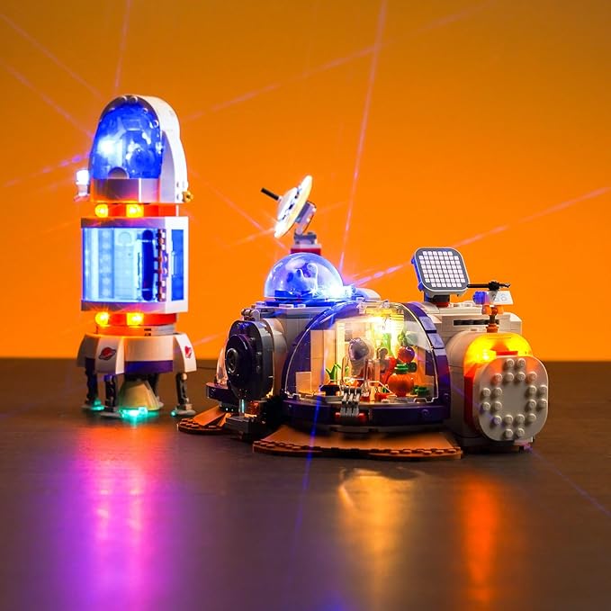 VONADO Remote Control LED Light Compatible with Lego Mars Space Base and Rocket 42605 (Lights Only No Models) RC Creative Lighting Set Accessories Compatible with Lego 42605 Building Set