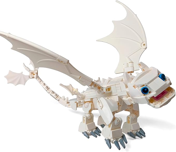 Toysvill Day White Dragon Building Block Toy Action Figures [257 Elements]
