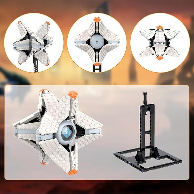 Nubee Ghost Shell Building Blocks for Kids Ages 9+ Generalist Shell Building Toy Sets Featuring a Display Stand Lightfall Model Toy for Adults Game Fans (378 Pieces)