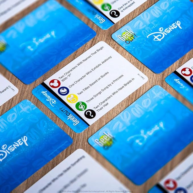 USAOPOLY Geek Out! Disney Party Game | Enchanting Version of Popular Geek Out Board Game | A Trivia Bluffing Game Featuring Favorite Disney Characters | Perfect for Fun Family Board Game Night |