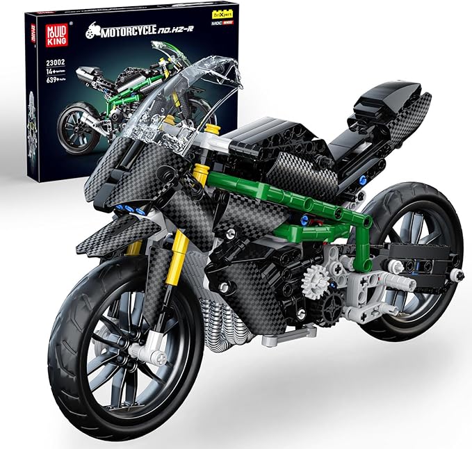 Mould King Motorcycle Kit Building Sets 23002 Bike Model Kit Building Kit Moto Building Toys for Creative Play and Display Model Motorcycle Kits for Adults and Kids 14+ (639PCS)