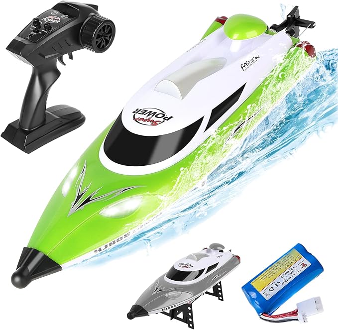 RC Boat-Remote Control Boat for Adults-High Speed 35+ KPH for Pool-Toys for Ages 8-13 (Green)