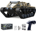 RC Tank Car 1:16 Scales Transport Military Vehicle RC Tank 4WD RTR Off Road RC Crawler with 360°Rotating Drifting Dual Motor Gearbox Proportional Control Military Truck RC Toy for Adult