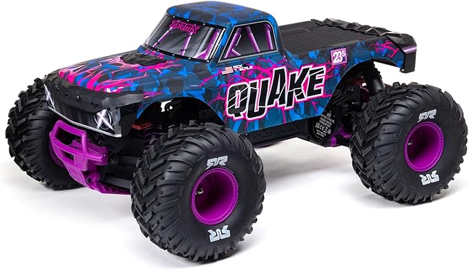 ARRMA RC Truck 1/10 Quake 223S 2WD RTR (Battery and Charger Not Included) Brushless Monster Truck Purple ARA3537T3
