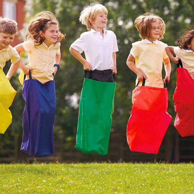 Wowagoga Potato Sack Race Bags 28x40'' Colorful Jumping Pocket Adult Sense Sports Game Equipment Party Accessory for Field Day Outdoor Picnic Party(Set of 4)