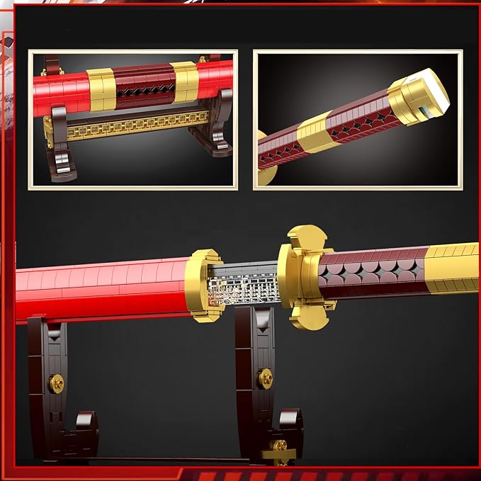 Mould King 10259 Zoro Sword Building Toy Anime Cosplay Swords with Scabbard and Stand Buildable Set for Adults/Collection Enthusiasts (1832 Pieces)