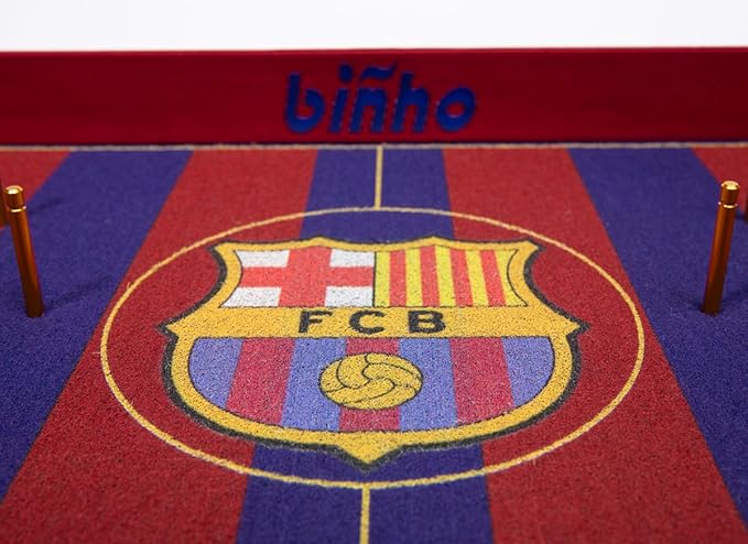 Binho Board Classic Board Game FC Barcelona Football Club Edition - 2-Player Fast-Paced Finger Flicker Pinball Family Board Game - Portable Tabletop Sports Game Set for Any Occasion