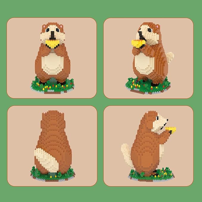 Larcele Micro Marmot Building Blocks Set DIY Mini Building Toy Bricks for Age Over 12 Years 1351 Pieces DZJM-02