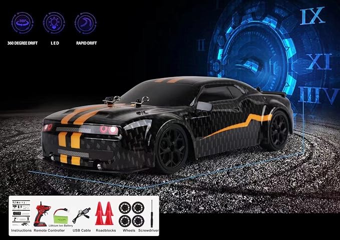 FelizWina-2.4G1:14High Speed Remote Control Drift Car2 Rechargeable BatteryLEDLight upup to 28Km/H4WD Racing Fast Drift RC Car Vehicle Toys for Boys Girls Xmas Birthday Gifts for Kids1
