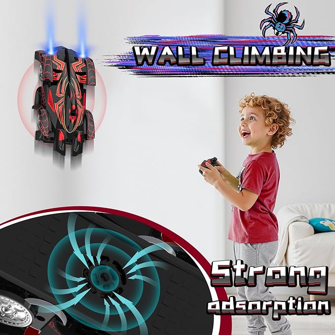 Wall Climbing Remote Control Car 360° Rotating RC Stunt Car with Headlight Rechargeable RC Cars Toys for 3 4 5 6 7 8-12 Year Old Boys Girls Kids