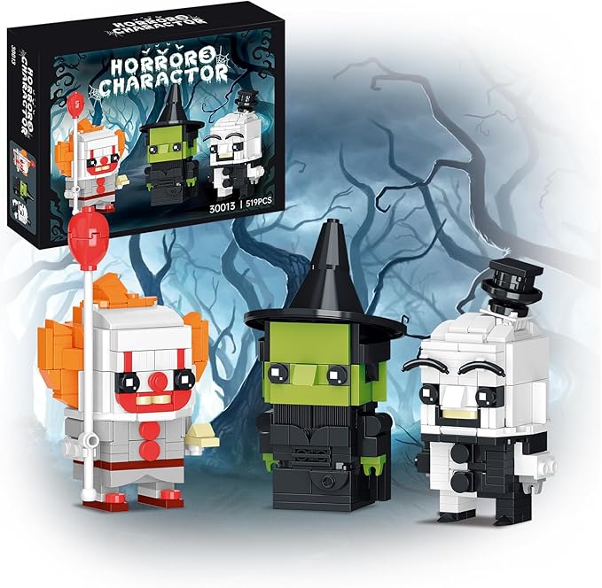 Christmas Horror Figure Building Set Compatible with Lego for AdultsClownWitchHorror Decor for FanHalloween Birthday Gifts for Kids 519 pcs