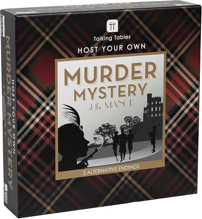 Talking Tables Reusable Murder Mystery at The Manor After Dinner Party Game Kit for Adults Host Your Own Games Night Scottish Highland Theme 3 Alternative Endings Fun Idea New Year