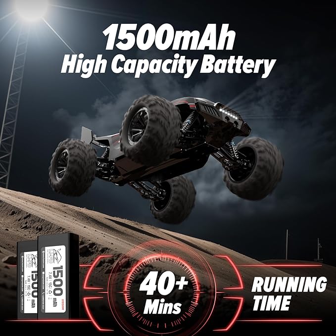 Hosim 1/10 RC Car for Adults &amp Boys 48+KMH Electric Remote Control Car High Speed Large RC Truck 4X4 Off-Road All Terrains Waterproof Monster Trucks Hobby RC Cars Toys Gifts for Boys 8-12