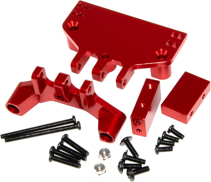 Pull Rod Mount Seat Servo Mount Compatible with MN 1/12 MN128 Upgrade MN86 MN86S MN86K MN86KS G500 Rc Car Aluminum Alloy Bracket Part Replace(Red)
