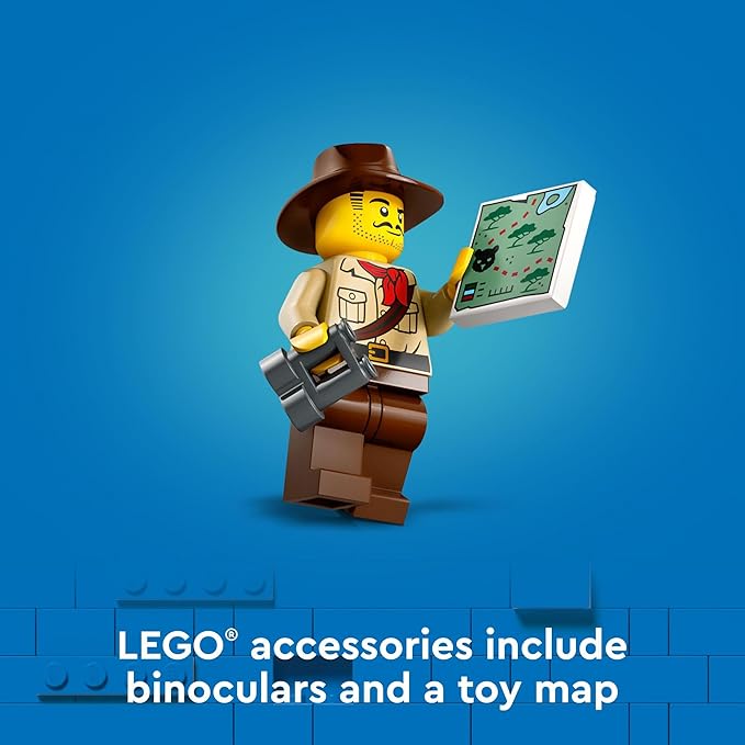 LEGO City Jungle Explorer Off-Road Truck Jungle Toy Building Set for Kids Aged 6 and Up Fun Birthday Gift Idea Off-Road Truck Vehicle 3 Adventurer Minifigures Tiger Figure and Car Toy 60426