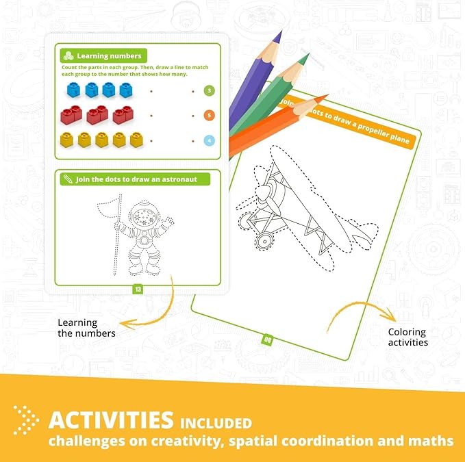 Engino STEAM Labs Learning About Aircrafts Building Blocks for Ages 3+ Construction Kit STEM Kit for Girls &amp Boys Learning &amp Education Toys Steam Toys Toddler Activities (5 Models)