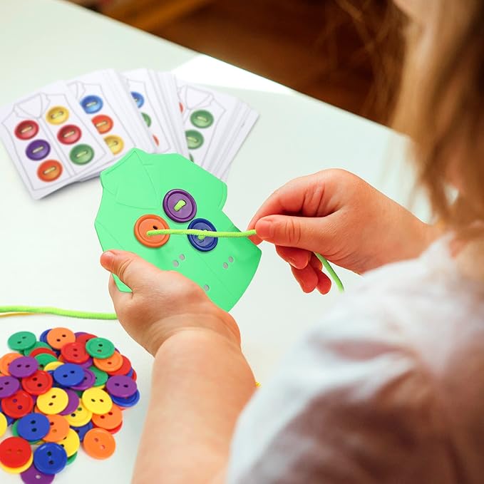 Point Games Lacing Cards Sequence Game - Threading. Sewing Button Lace Occupational Therapy Toy Boys &amp Girls Fine Motor Toys Educational Preschool Games for Kids Ages 4+